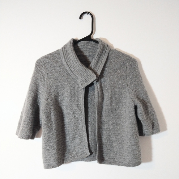 Cropped knitted cashmere sweater - Picture 4 of 4